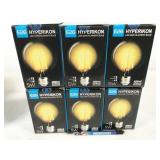 6 bulbs, Hyperikon LED 5W 2700K E26 G25 filament