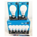 8 bulbs, Hyperikon LED 9W 4000K (2pc) and 5000K
