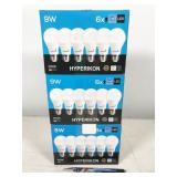 18 bulbs, HyperA19-304, Hyperikon LED 9W 3000K