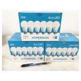 18 bulbs, HyperS19-N30, Hyperikon LED 9W 3000K