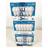 18 bulbs, HyperS19-N30T, Hyperikon LED 9W 3000K