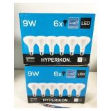 12 BR30 bulbs, Hyperikon LED 9W 4000K (6pc) &