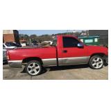 1999 Chevy Silverado 1500 LS red 2-door pickup,