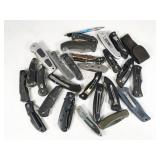 assorted folding knives