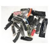 assorted folding knives