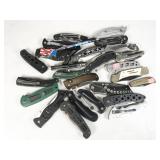 assorted folding knives