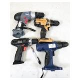 4pc cordless drills, no batteries, not tested