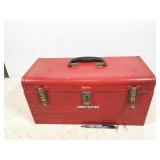 Craftsman metal tool box with tools