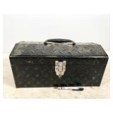 metal tool box with tools