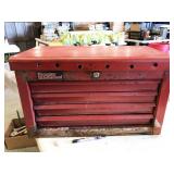 metal tool box with tools