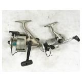 pair of reels: Shakespeare Long Cast & Daiwa