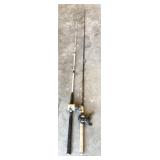 pair of bait caster rods/reels: Shakespeare