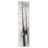 pair of bait caster rods/reels: Pflueger