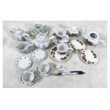 assorted miniature tea set components