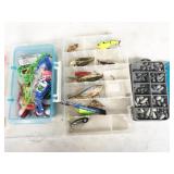 3 boxes of fishing tackle