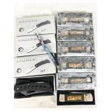 asorted folding knives