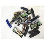 asorted folding knives