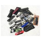 asorted folding knives