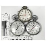 3pc VINTAGE stopwatches: Impex 7 jewels,