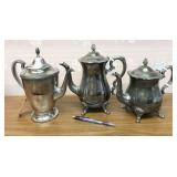 VINTAGE silver plate: Leonard footed coffee and