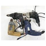4pc assorted electric drills, work