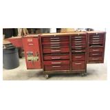 Snap-On rolling toolbox with tools, 89"w x 18"d x