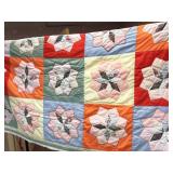 VINTAGE handmade quilt, 82"x62"