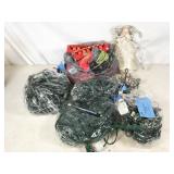 Christmas string lights, light bulbs, tree