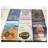 12pc NEW metal signs, 17"x12"
