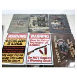 14pc NEW metal signs, 17"x12"