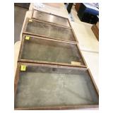 4pc table top display cases, no keys, 21.5"x12"