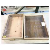 2pc table top display cases, no keys, 24"x15",
