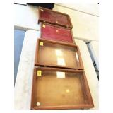 4pc table top display cases, no keys, 17"x12",