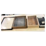 4pc table top display cases, no keys, 15"x8.5" to