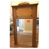 VINTAGE oak mirror, 35"w x 62"h, NO SHIPPING