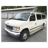 1996 Ford Club Wagon E350 white service van,