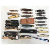 23pc folding knives: includes Schrade, Case,