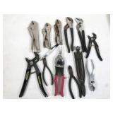 pliers, channel locks, vise grips