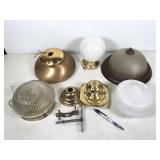 assorted flush mount lights and parts, not