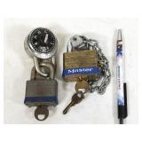 locks with keys and combination