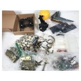 household lot: pulls, hinges, mounts, brackets,