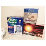 Vicks humidifier, memory foam neck cushion, heat