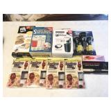 space bags, furniture feet, electrical razor,