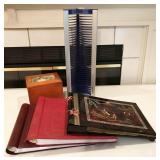 photo albums/box, cd storage, rug