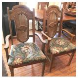 2pc VINTAGE cane back arm chairs