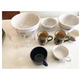 bowls, mugs, glassware