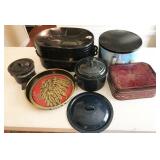 cookware, tray, tin boxes