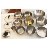 stainless bowls, cookware