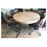 kitchen table with 3 rolling chairs