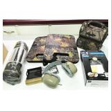 seat cushions, Sportsman bag, ear protections,